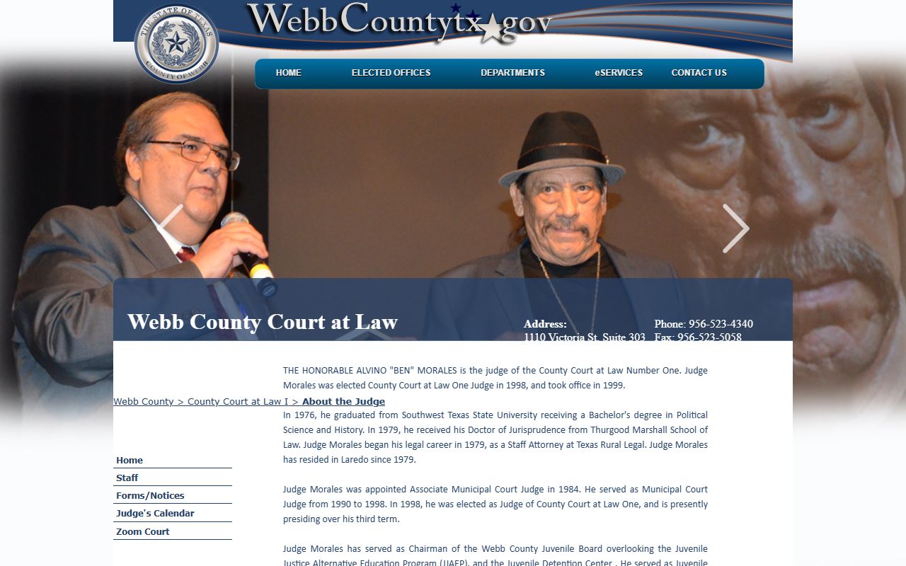 Webb County Court at Law I judge biography