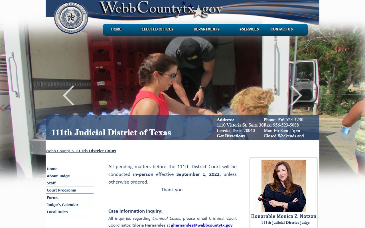 111th Webb County District Court page