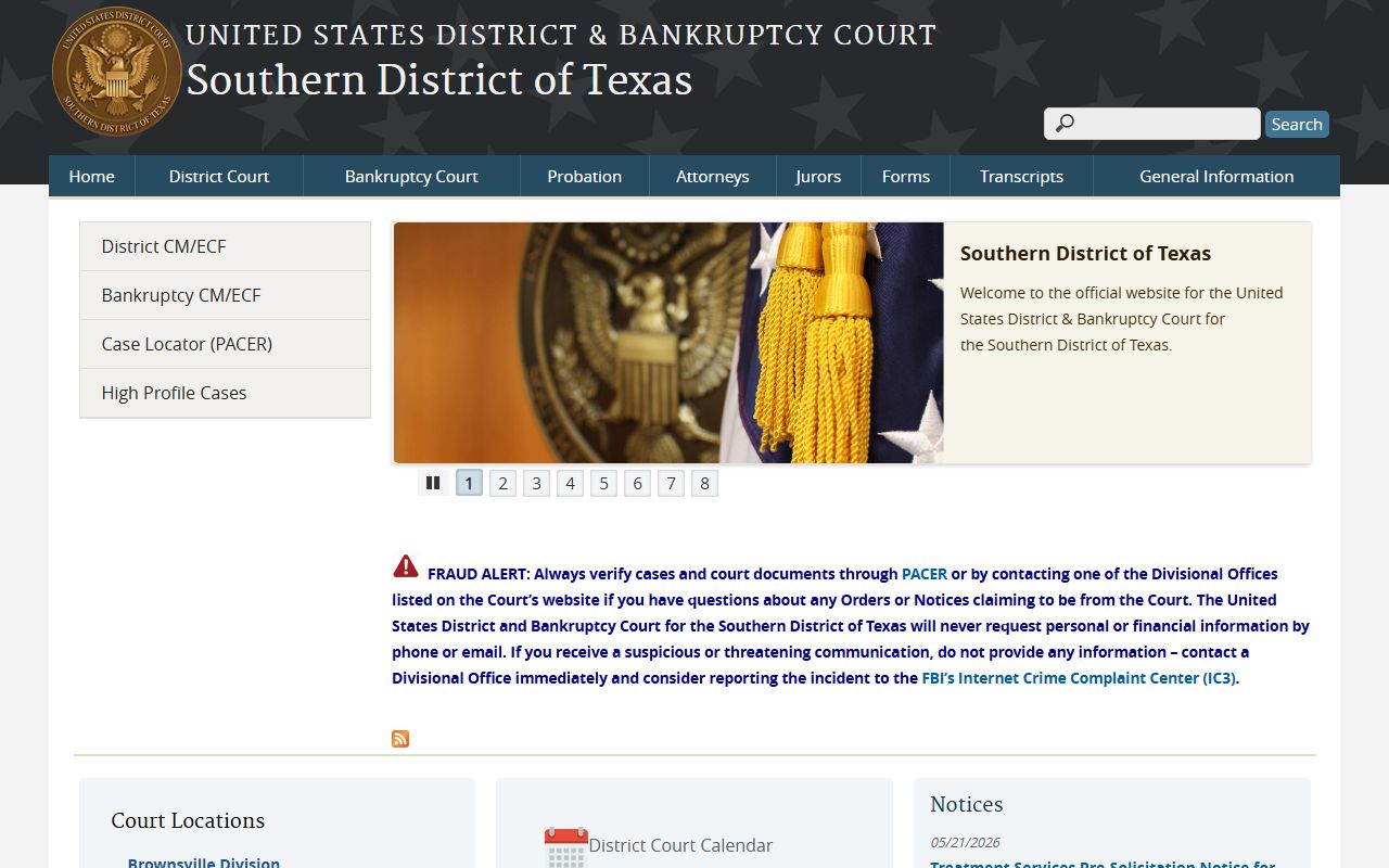 Federal district court serving Webb County court records in Laredo