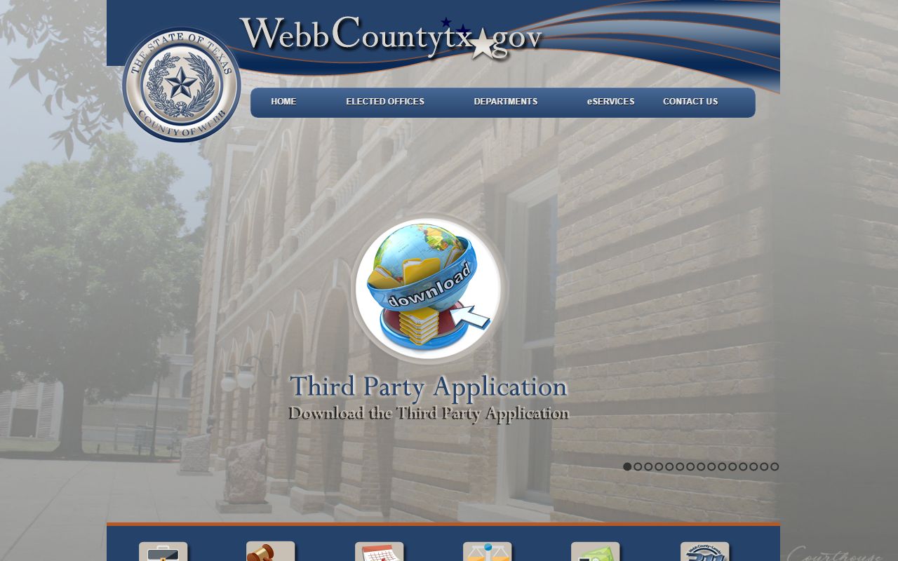 Webb County Court records portal on the official Webb County homepage