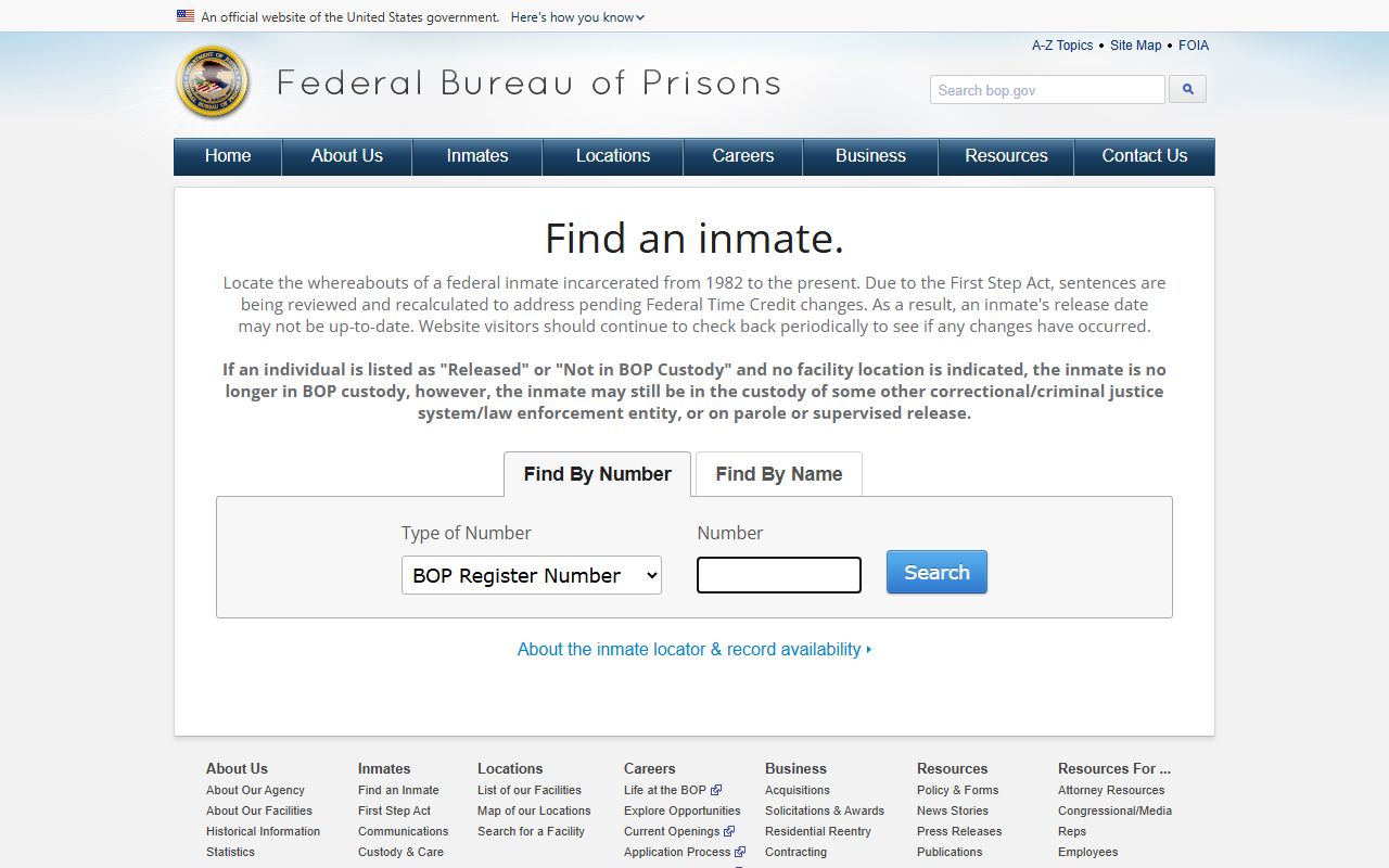 Federal Bureau of Prisons locator for Webb County released inmates