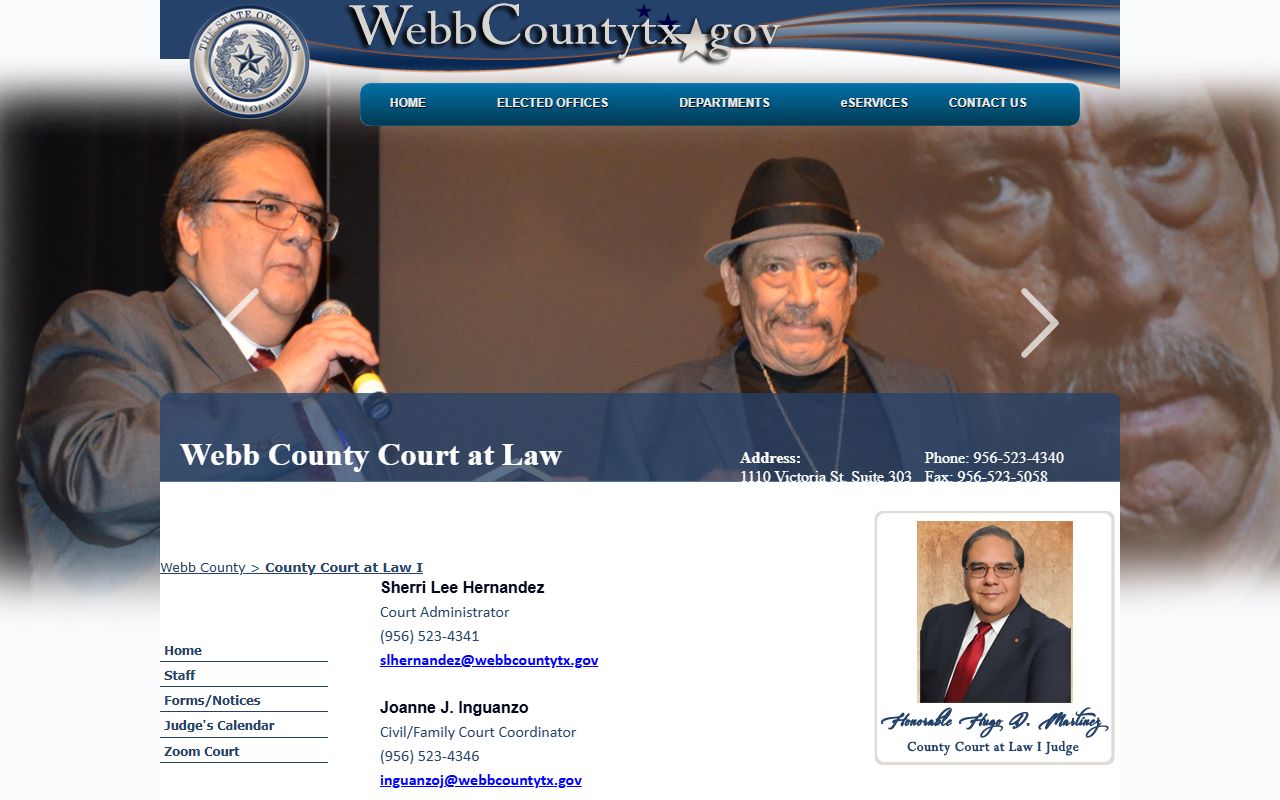 Webb County probate records routed through County Court at Law I